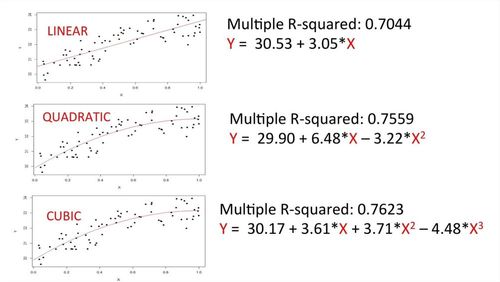 Liner, quadratic and cubic models