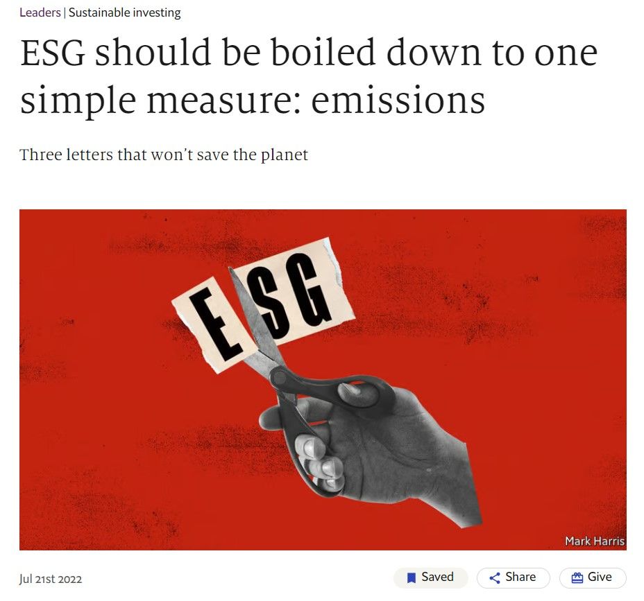ESG should be boiled down to one simple measure: emissions