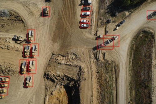 Advanced visual recognition neural nets used to better detect different vehicles in construction site