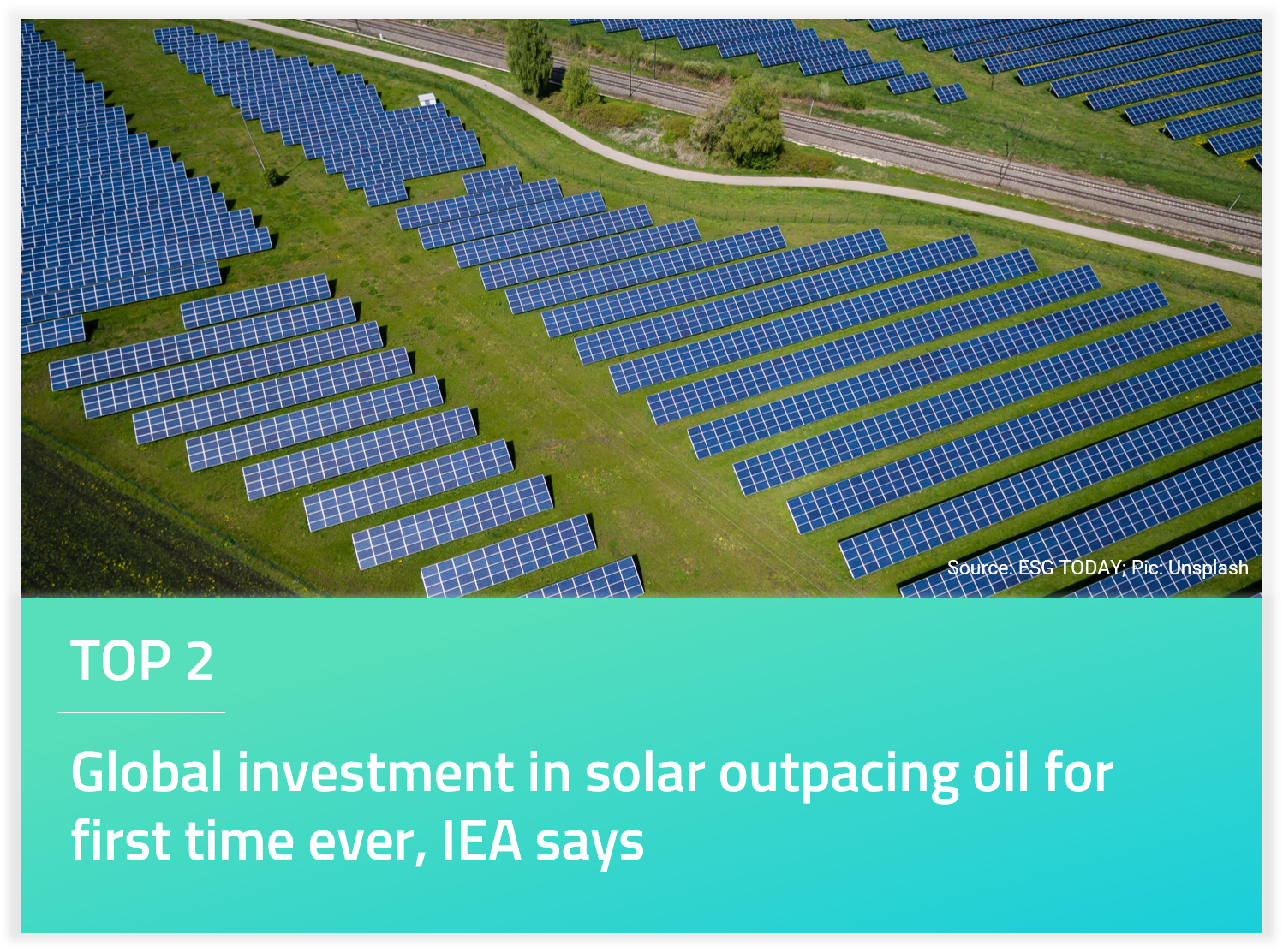 Global investment in solar outpacing oil for first time ever, IEA says